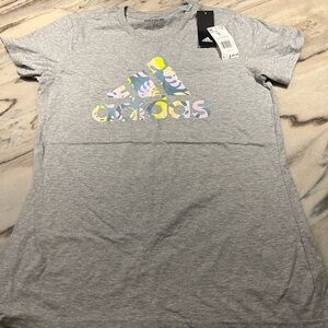 Adidas womens L NWT gray tropical amplifier tee